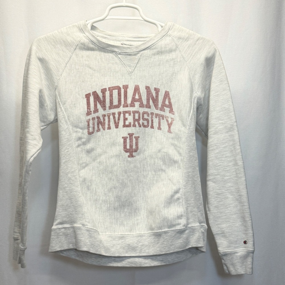 Indiana University Hoosiers NCAA Sweatshirt‎ Gray Champion Reverse Weave Medium